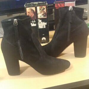 Black Ultra Suede High Heel Gabrielle Ankle Booties Size: 7.5